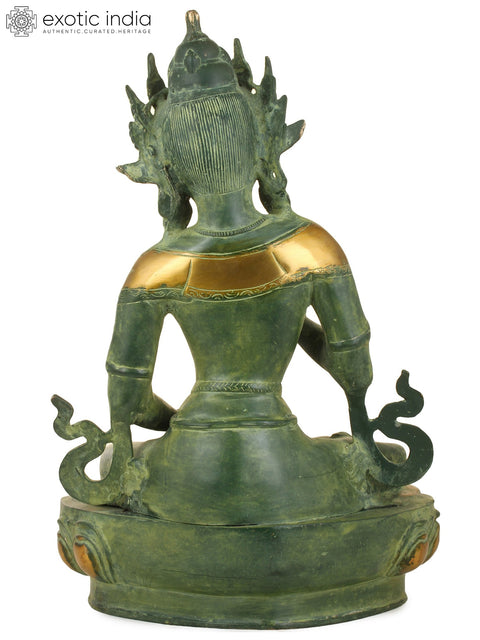 16" Vajrasattva, The Primordial Buddha (Tibetan Buddhist Deity) In Brass | Handmade | Made In India