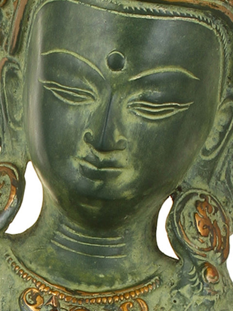 16" Vajrasattva, The Primordial Buddha (Tibetan Buddhist Deity) In Brass | Handmade | Made In India