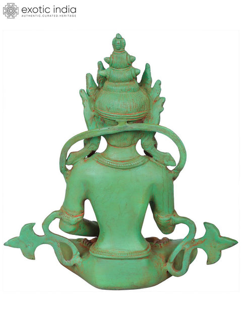 10" Crown Buddha (Tibetan Buddhist Deity) In Brass | Handmade | Made In India