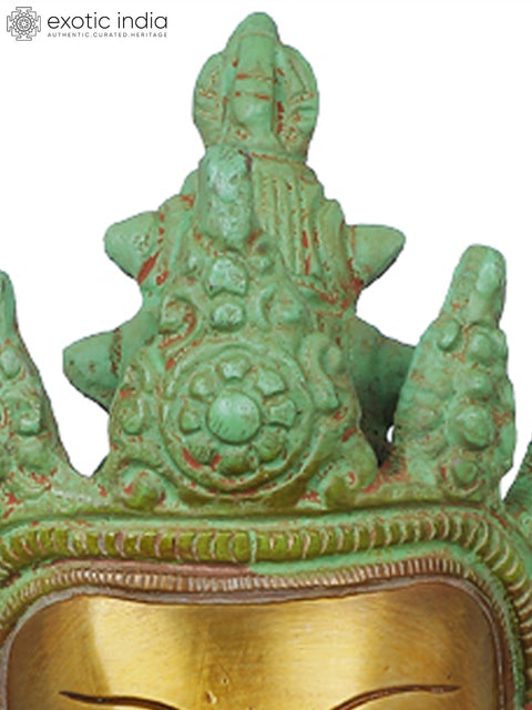10" Crown Buddha (Tibetan Buddhist Deity) In Brass | Handmade | Made In India