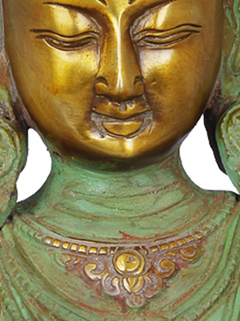 10" Crown Buddha (Tibetan Buddhist Deity) In Brass | Handmade | Made In India