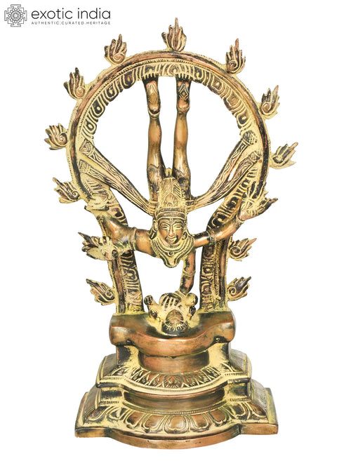 12" Nataraja Brass Sculpture - Shiva's Gangavatarana Handmade Idol