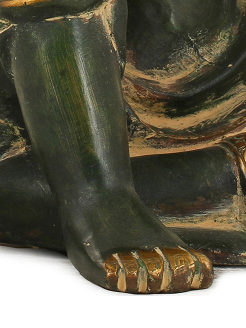 8" Buddha, Steeped In Thought In Brass | Handmade | Made In India