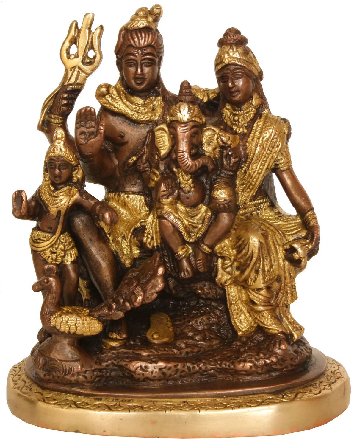 5" Lord Shiva Brass Statue - The Householder | Handmade | Made In India