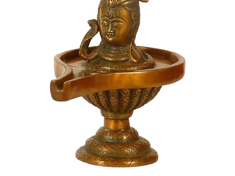 10" Shiva, Enshrined on The Lingam in Brass | Handmade | Made in India