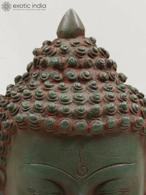 8" Brass Buddha Head - Exuding Calmness