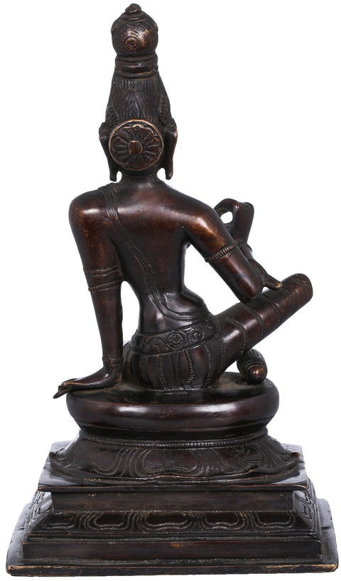 8" Seated Uma | Uma is used for Sati (Shiva's first wife, who is reborn as Parvati) | Brass Statue | Handmade | Made In India
