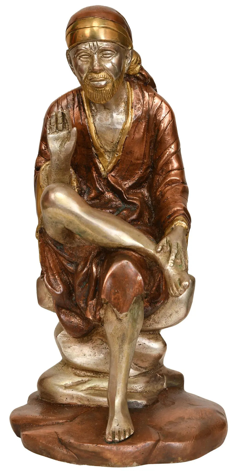 10" Sai Baba of Shirdi Handmade Brass Statue