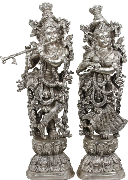 29" Handmade Radha-Krishna Brass Statue for Home Decor