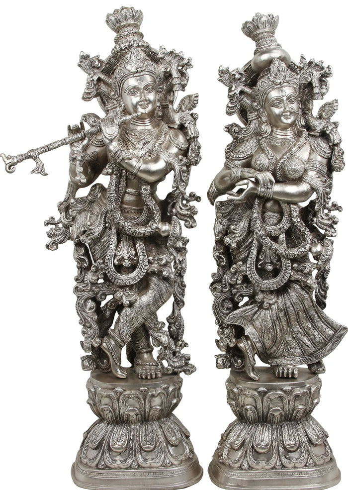 29" Handmade Radha-Krishna Brass Statue for Home Decor