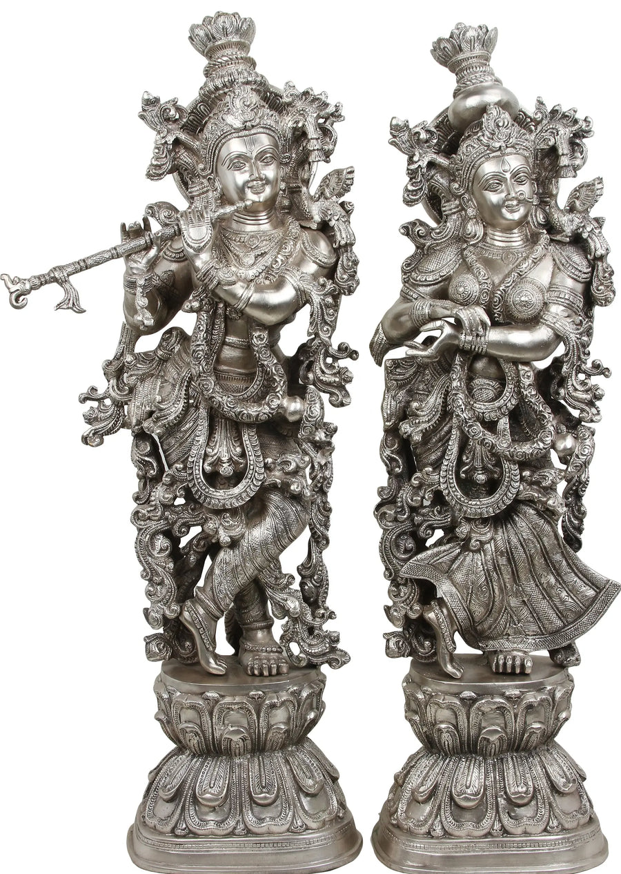 29" Handmade Radha-Krishna Brass Statue for Home Decor