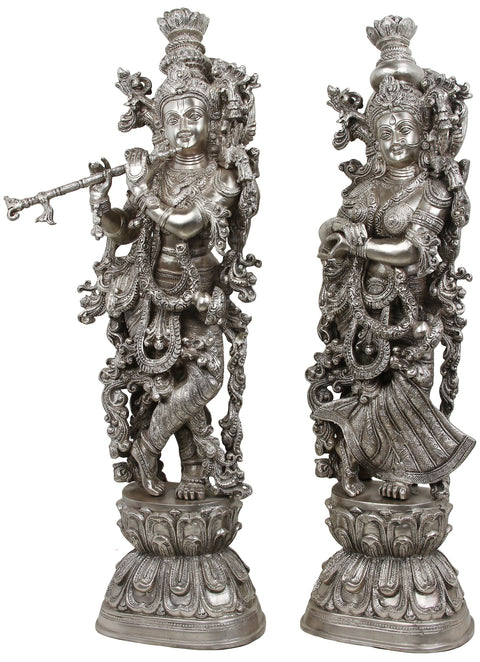 29" Mirthful Radha-Krishna in Brass | Handmade | Made In India