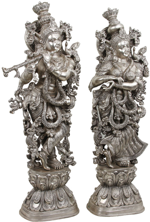 29" Mirthful Radha-Krishna in Brass | Handmade | Made In India