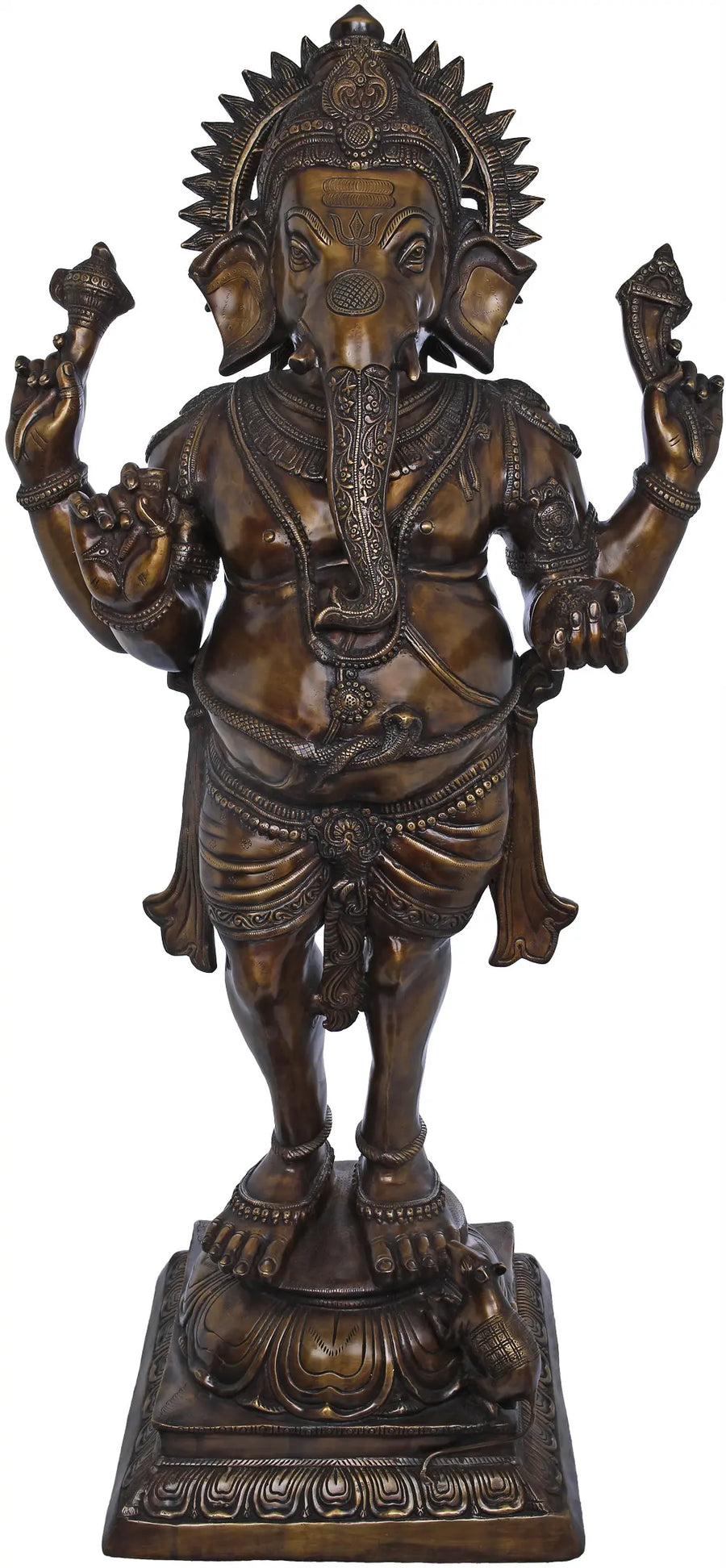 51" Lord Ganesha Handmade Brass Statue for Home Decor