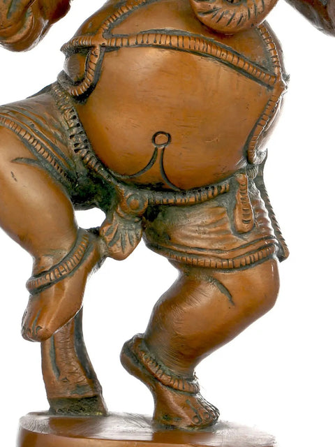 9" Adorably Dancing Ganesha Brass Sculpture | Handmade | Made in India