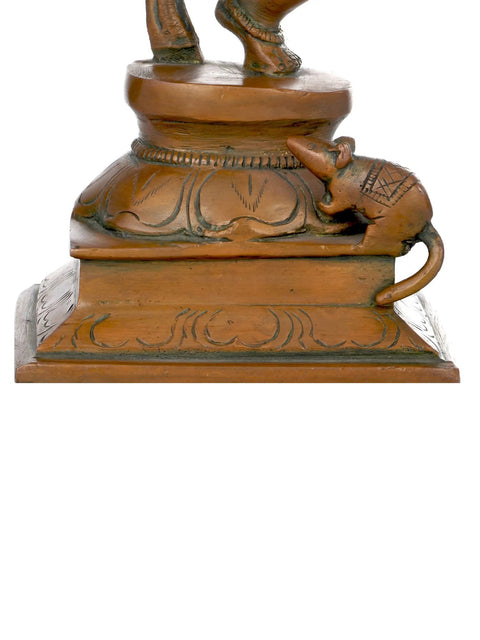 9" Adorably Dancing Ganesha Brass Sculpture | Handmade | Made in India