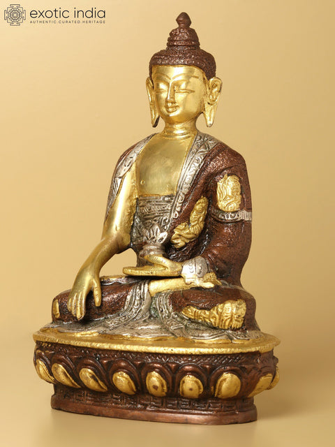 8" Brass Resplendent Buddha Statue in Bhumisparsha Mudra | Handmade | Made in India