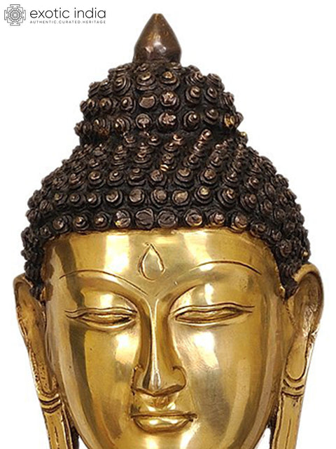 29" Bhumisparsha Mudra Buddha Brass Statue on the Lotus Throne | Handmade | Made in India