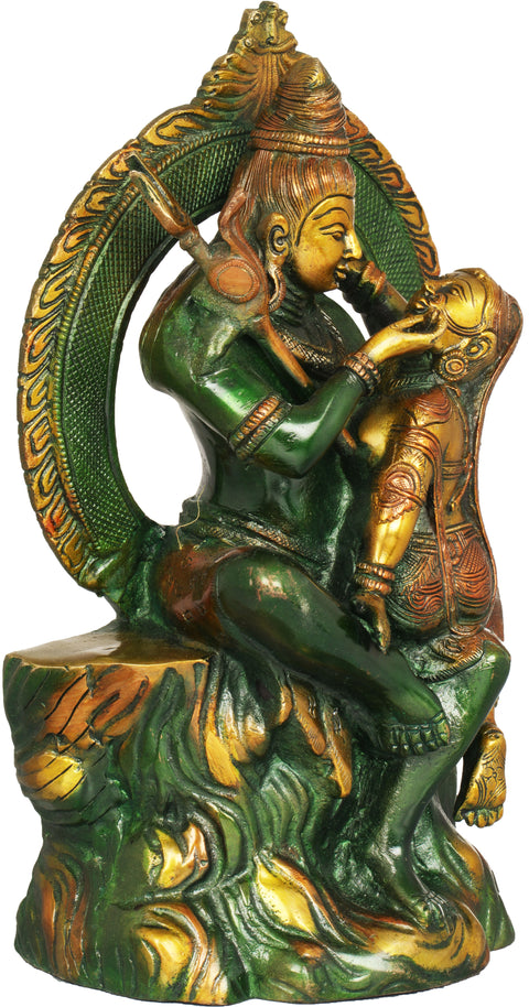12" Shiva Parvati In Brass | Handmade | Made In India