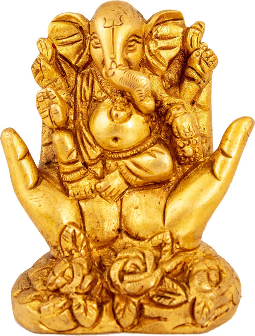 2" Handmade Ganesha Brass Idol for Pooja and Home Decor