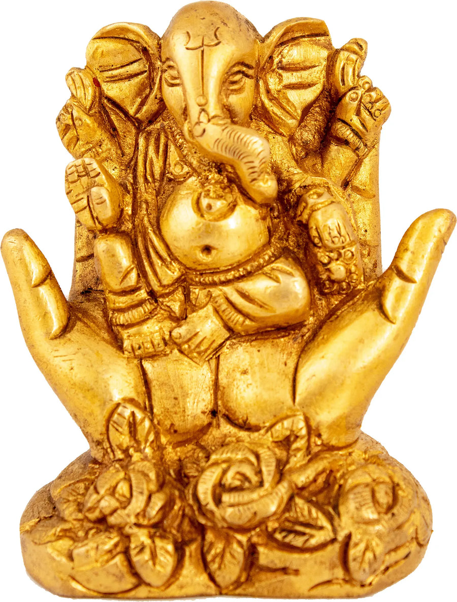 2" Handmade Ganesha Brass Idol for Pooja and Home Decor
