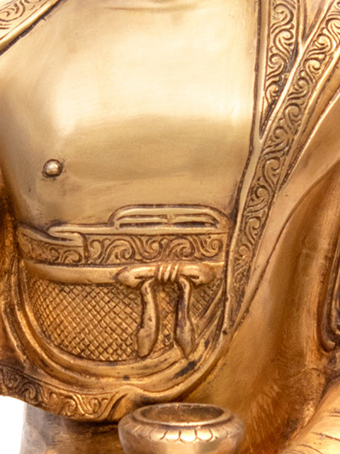 22" Tibetan Buddhist Lord Buddha in Earth-Witness Gesture In Brass | Handmade | Made In India