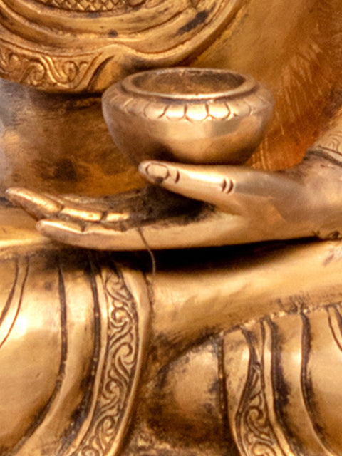 22" Tibetan Buddhist Lord Buddha in Earth-Witness Gesture In Brass | Handmade | Made In India