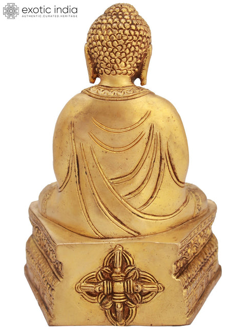 7" Tibetan Buddhist Lord Buddha In Dhyan Mudra (Meditation) In Brass | Handmade | Made In India