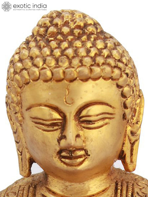 7" Tibetan Buddhist Lord Buddha In Dhyan Mudra (Meditation) In Brass | Handmade | Made In India