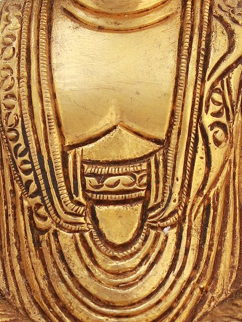 7" Tibetan Buddhist Lord Buddha In Dhyan Mudra (Meditation) In Brass | Handmade | Made In India