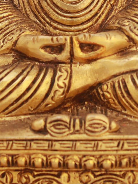 7" Tibetan Buddhist Lord Buddha In Dhyan Mudra (Meditation) In Brass | Handmade | Made In India