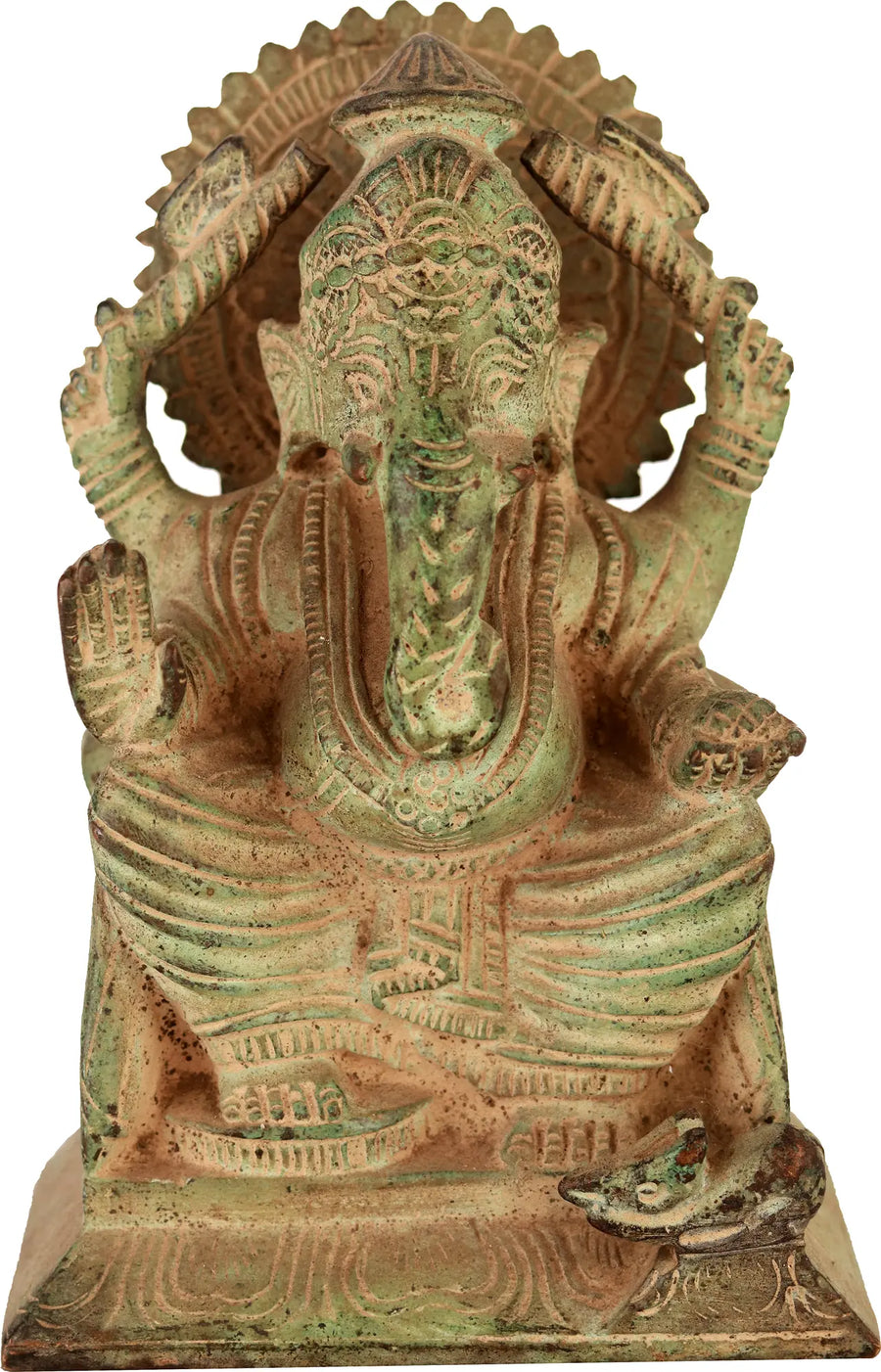 4" Handmade Aashirwad Ganesha Brass Idol for Pooja