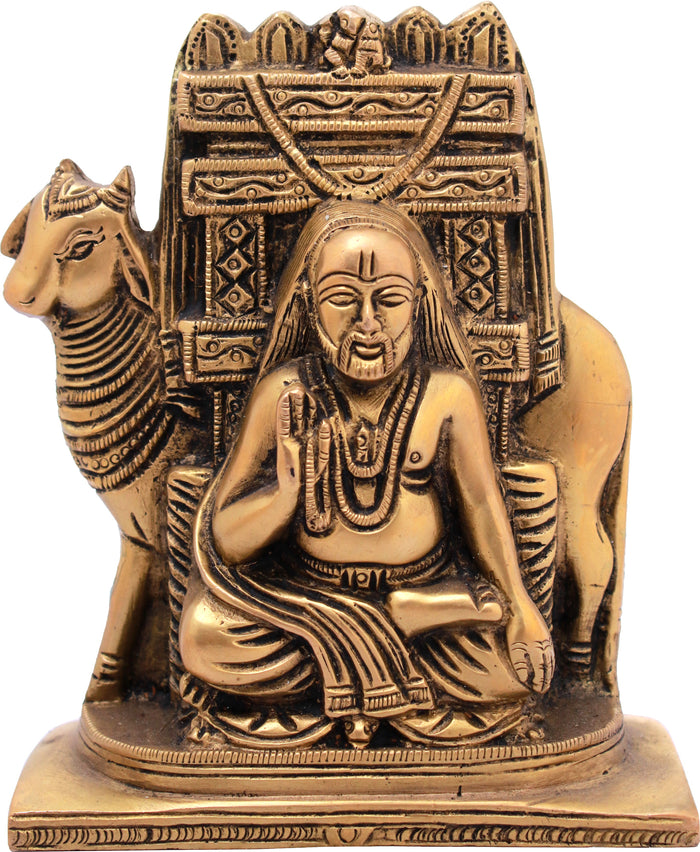 5" Raghavendra Maharaj Brass Idol Handmade