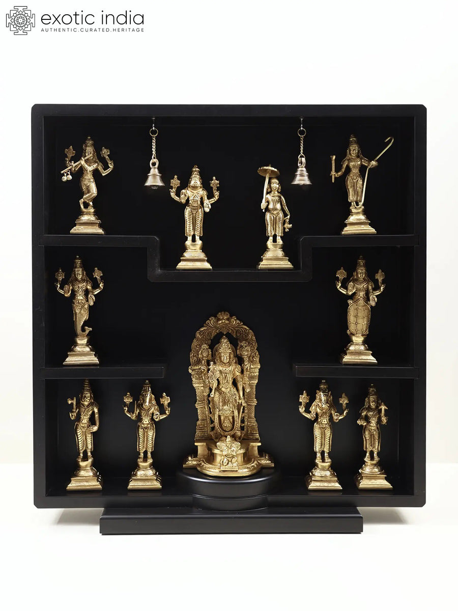 23" Lord Vishnu Ten Incarnations Brass Statue for Home Decor