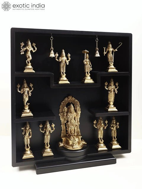 23" Lord Vishnu & His Ten Incarnations Brass Statue | Divine Indian Sculpture