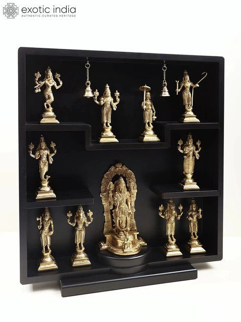 23" Lord Vishnu & His Ten Incarnations Brass Statue | Divine Indian Sculpture