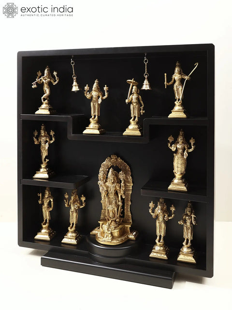 23" Lord Vishnu & His Ten Incarnations Brass Statue | Divine Indian Sculpture