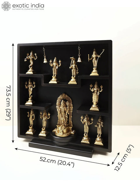 23" Lord Vishnu & His Ten Incarnations Brass Statue | Divine Indian Sculpture