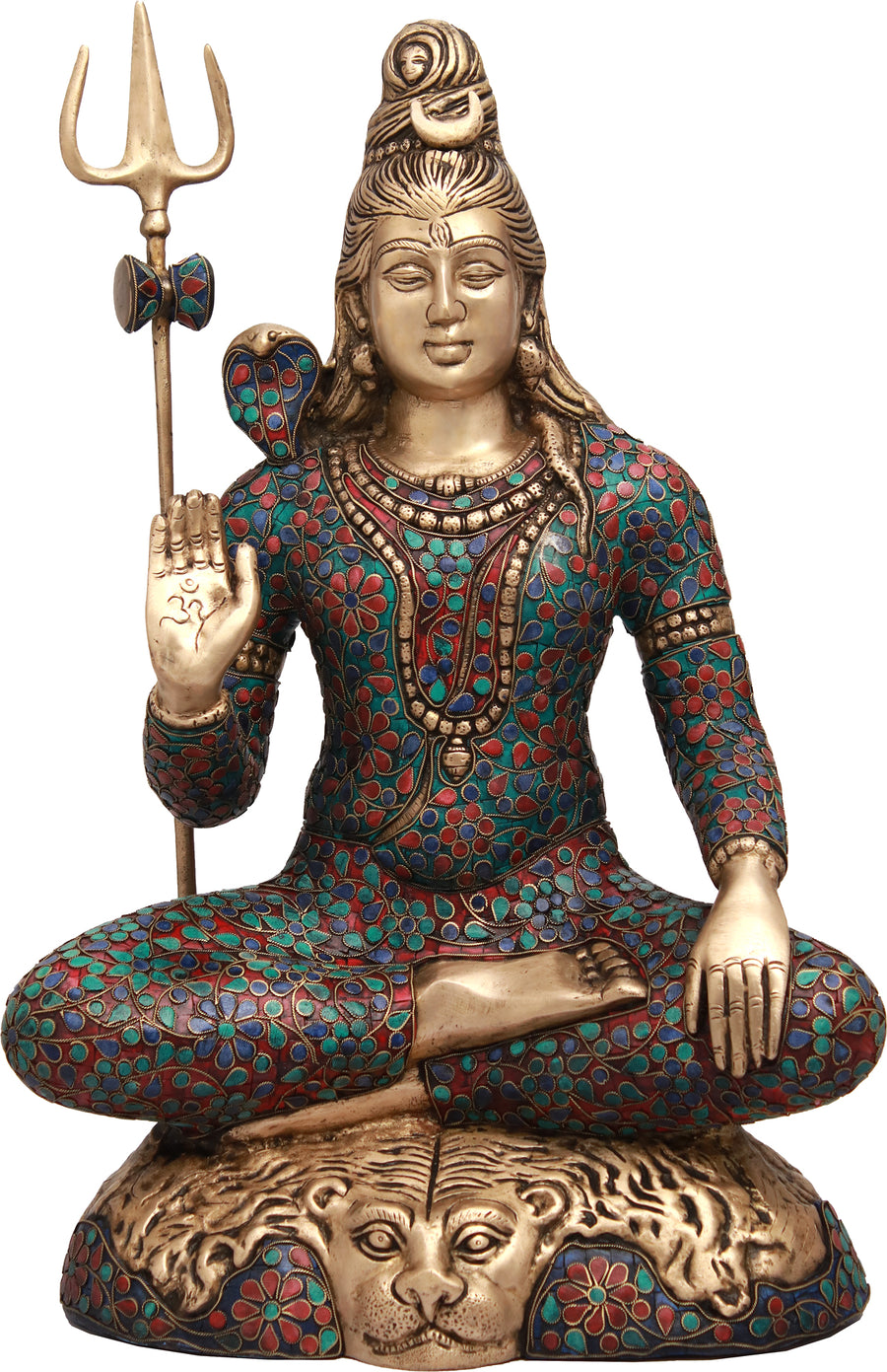 22" Mahayogi Shiva Ashirwad Mudra Handmade Brass Statue