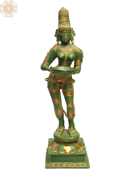 Large Size Deepalakshmi Brass Idol for Pooja