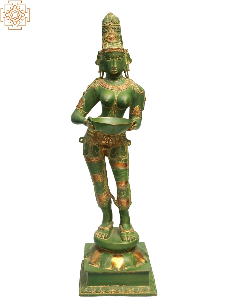 Large Size Deepalakshmi Brass Idol for Pooja