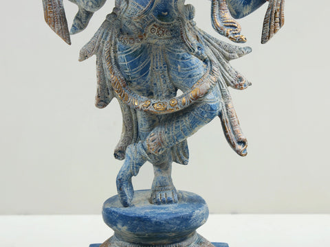 12" Lord Krishna Brass Statue | Handmade God Idol for Temple