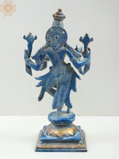12" Lord Krishna Brass Statue | Handmade God Idol for Temple