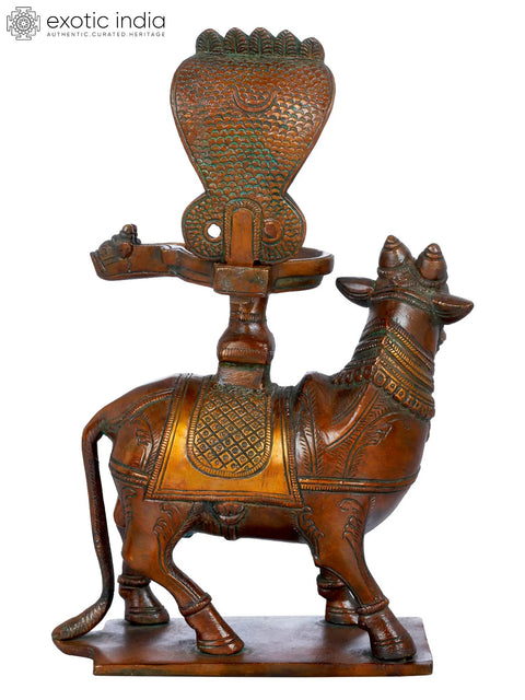 8" Nandi for Abhisheka with Shiva Linga in Brass | Handmade | Made in India