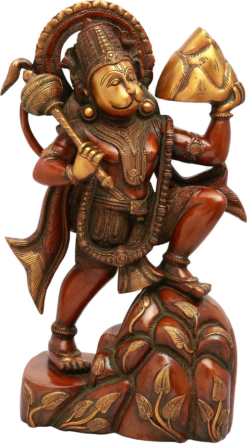 16" Handmade Mahabali Hanuman Brass Statue
