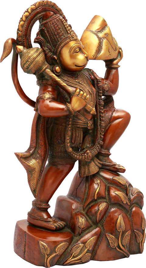 16" Mahabali Hanuman In Brass | Handmade | Made In India