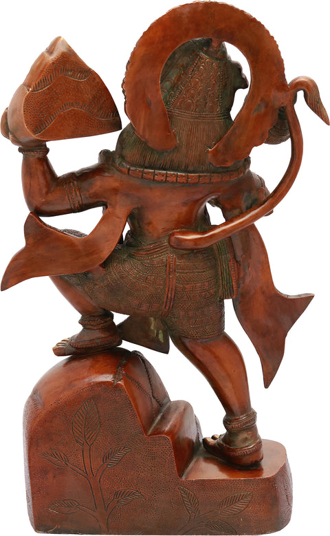 16" Mahabali Hanuman In Brass | Handmade | Made In India