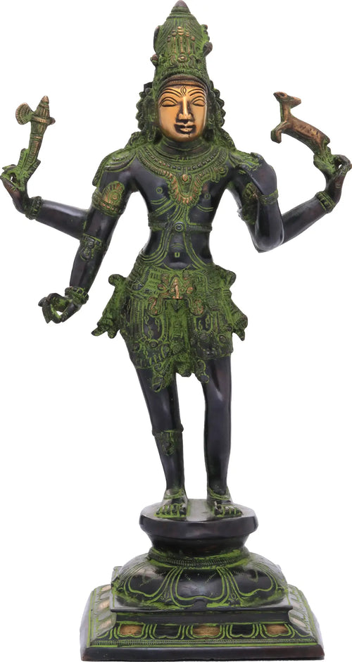 17" Handmade Lord Shiva Pashupatinath Brass Statue