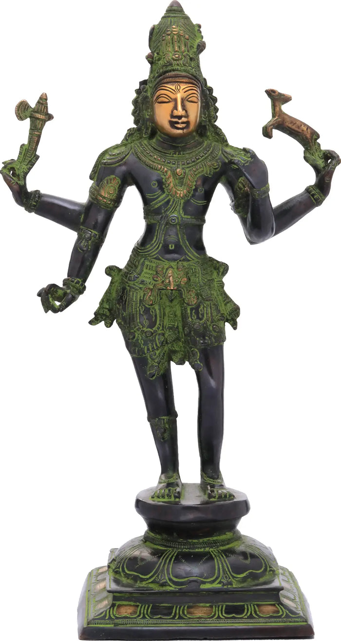 17" Handmade Lord Shiva Pashupatinath Brass Statue