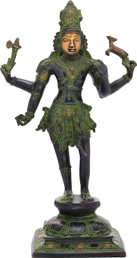 17" Lord Shiva as Pashupatinath In Brass | Handmade | Made In India